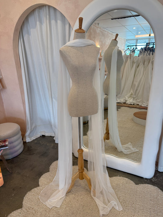 Chiffon Neck Scarf Ivory & Beige
